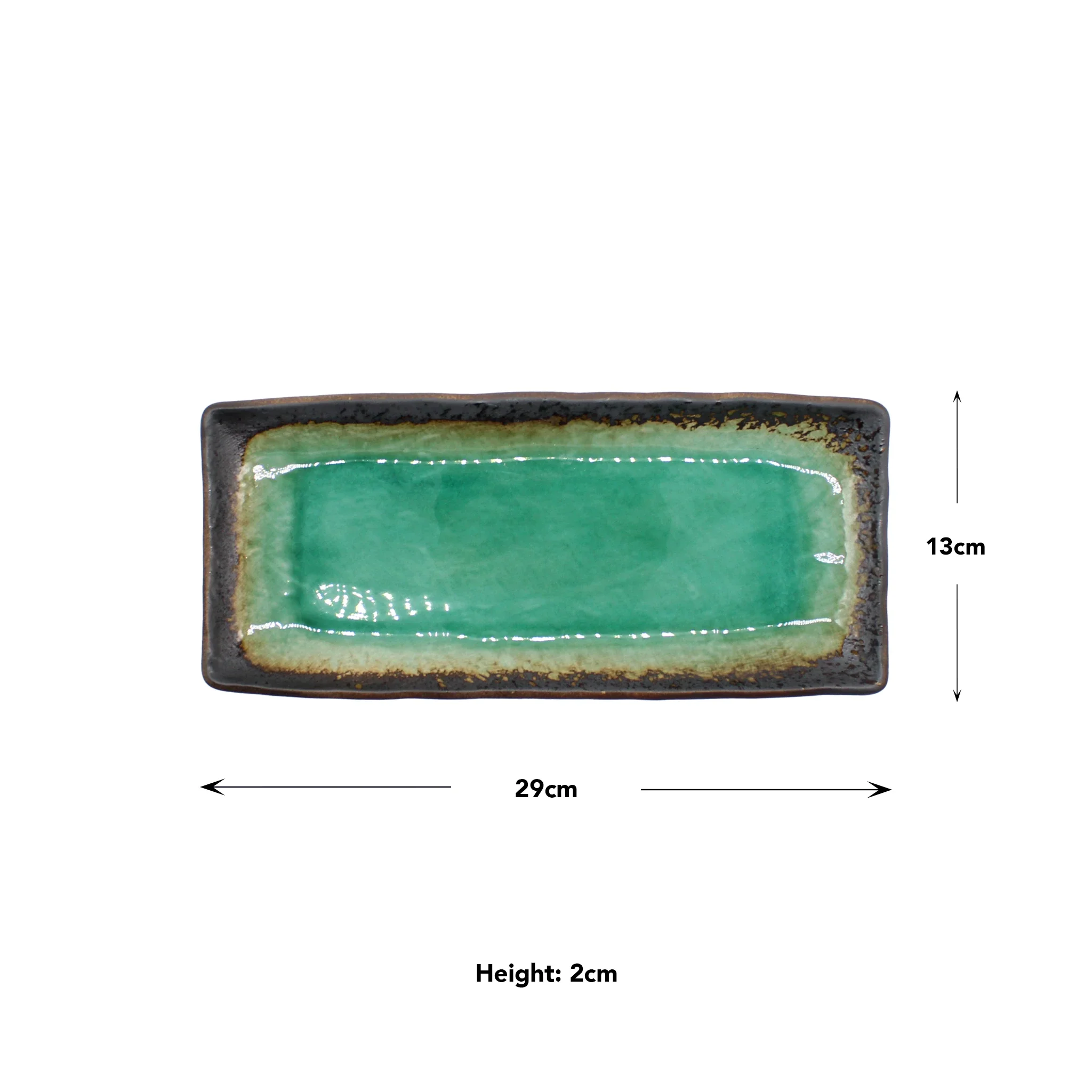 Sashimi Platter - Turquoise Crackle Glaze - Image 2